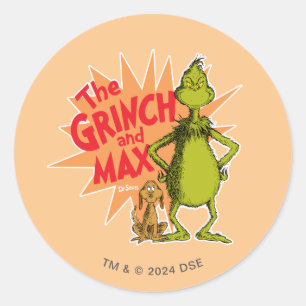 Grinch Grinch & Max Starburst Ronde Sticker