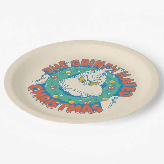 Grinch haatte Kerstmis Papieren Bordje (Gekanteld)