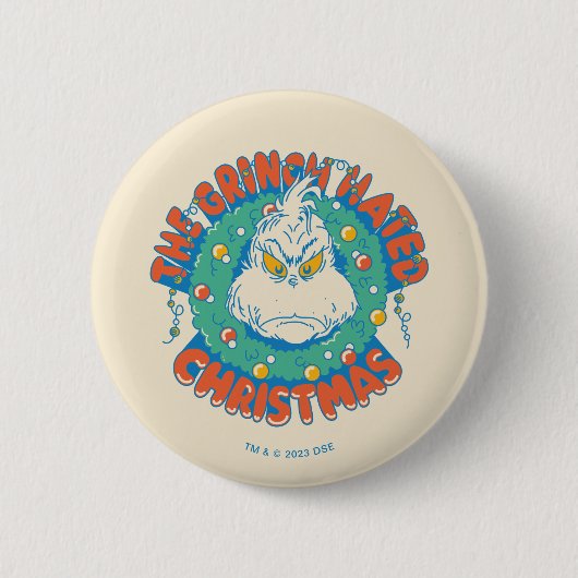 Grinch haatte Kerstmis Ronde Button 5,7 Cm (Voorkant)