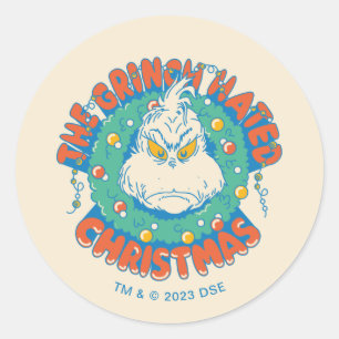 Grinch Haatte Kerstmis Ronde Sticker