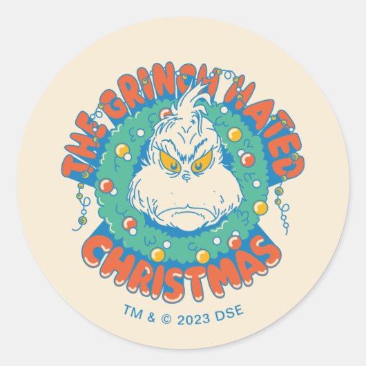 Grinch haatte Kerstmis Ronde Sticker (Voorkant)