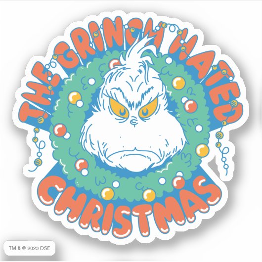 Grinch haatte Kerstmis Sticker (Voorkant)