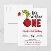 Grinch Hij is een gemeen iemand 1e Verjaardag Briefkaart (Voorkant / Achterkant)