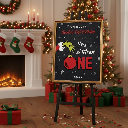 Grinch Hij is een Mean One 1e Verjaardag Poster