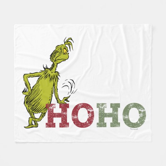 Grinch | Ho Ho Ho Fleece Deken (Voorkant (Horizontaal))