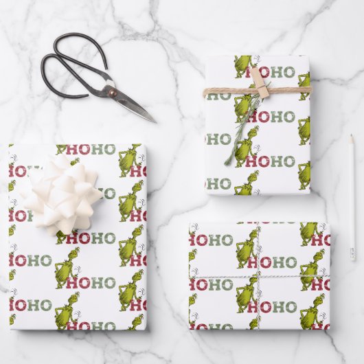 Grinch | Ho Ho Ho Inpakpapier Vel (Voorkant)