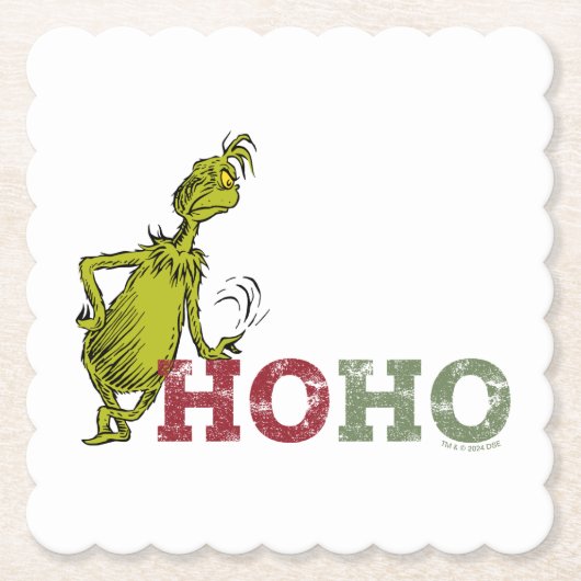 Grinch | Ho Ho Ho Kartonnen Onderzetters (Voorkant)
