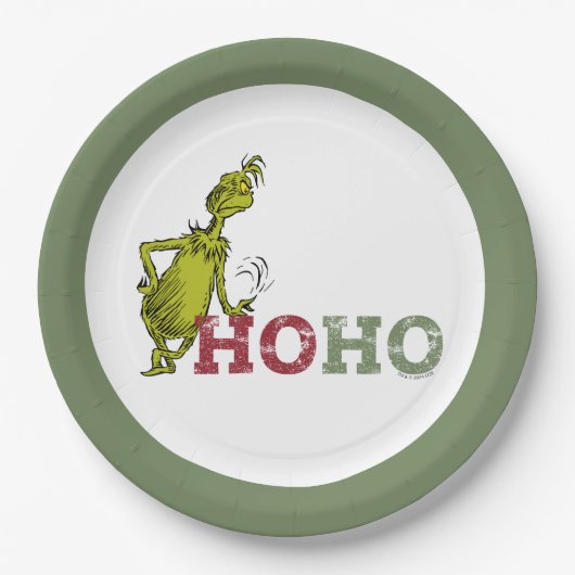 Grinch | Ho Ho Ho Papieren Bordje (Voorkant)