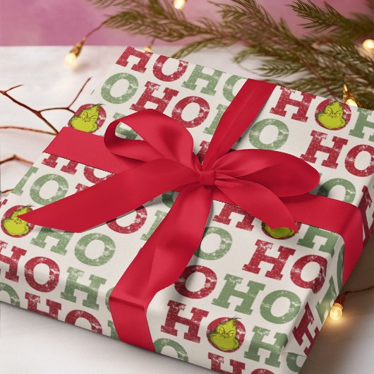 Grinch Ho Ho Ho Patroon Cadeaupapier
