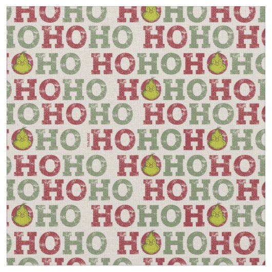 Grinch | Ho Ho Ho Patroon Stof (Close Up)