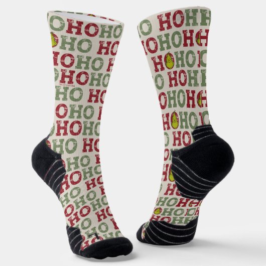 Grinch Ho Ho Pattern Sokken (Gebogen)
