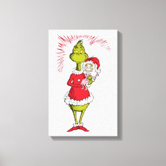 Grinch Holds Cindy Lou Who Canvas Afdruk (Voorkant)