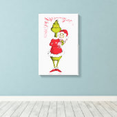 Grinch Holds Cindy Lou Who Canvas Afdruk (Insitu (Houten vloer))