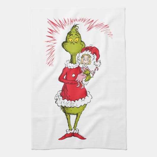 Grinch Holds Cindy Lou Who Theedoek (Verticaal)