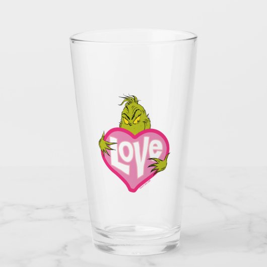 Grinch | Houd van Roze Hart Glas (Voorkant)