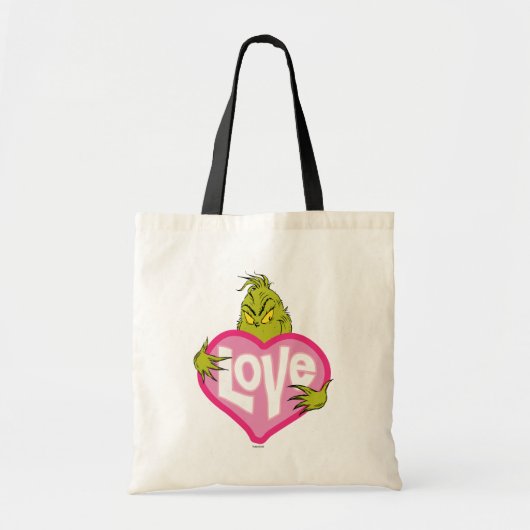 Grinch | Houd van Roze Hart Tote Bag (Voorkant)