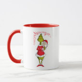 Grinch houdt Cindy Lou Who vast Mok (Links)