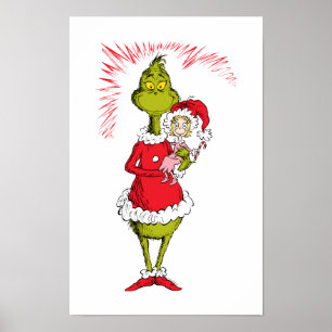 Grinch houdt Cindy Lou Who vast Poster