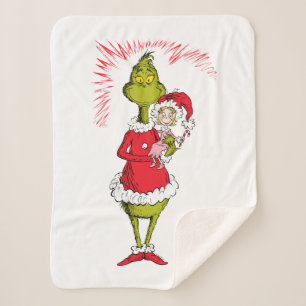 Grinch houdt Cindy Lou Wie vast Sherpa Deken