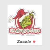 Grinch | Ik ben altijd in het seizoen Sticker (Vel)