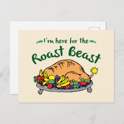 Grinch I'm Here for the Roast Beast Quote Briefkaart (Voorkant / Achterkant)
