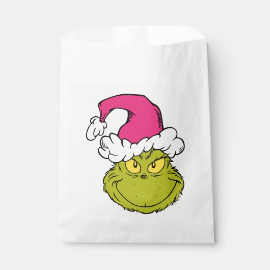 Grinch in Pink Santa Hat Bedankzakje (Voorkant)