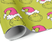 Grinch in Pink Santa Hat Cadeaupapier (Rol Hoek)