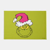 Grinch in Pink Santa Hat Deurmat (Voorkant)
