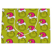 Grinch in Pink Santa Hat Groot Cadeauzakje (Voorkant)