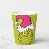 Grinch in Pink Santa Hat Papieren Bekers (Achterkant)