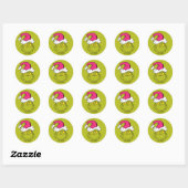 Grinch in Pink Santa Hat Ronde Sticker (Vel)