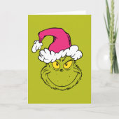Grinch in roze kerstmanhoed kaart (Voorkant)