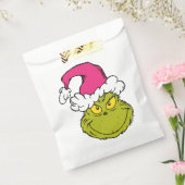 Grinch in roze kerstmuts bedankzakje (Gezegeld)