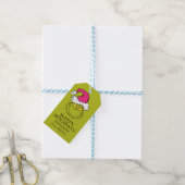 Grinch in roze kerstmuts cadeaulabel (Met Touw)