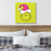 Grinch in roze kerstmuts canvas afdruk (Insitu (Slaapkamer))