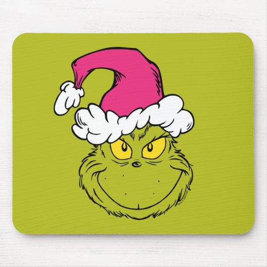 Grinch in roze kerstmuts muismat (Voorkant)