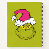 Grinch in roze kerstmuts notitieboek (Achterkant)