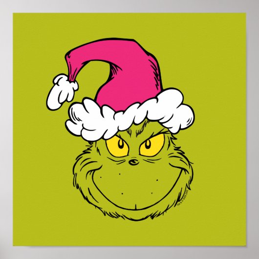 Grinch in roze kerstmuts poster (Voorkant)