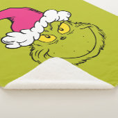 Grinch in roze kerstmuts sherpa deken (3/4)