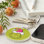 Grinch in roze kerstmuts sleutelhanger (Voorkant Rechts)