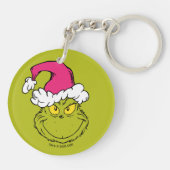 Grinch in roze kerstmuts sleutelhanger (Achterkant)