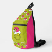 Grinch in roze kerstmuts sling bag (Rechterhoek)