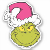 Grinch in roze kerstmuts sticker (Voorkant)