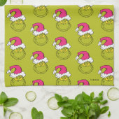 Grinch in roze kerstmuts theedoek (Gevouwen)