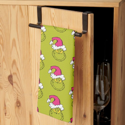 Grinch in roze kerstmuts theedoek (Derde Gevouwen)