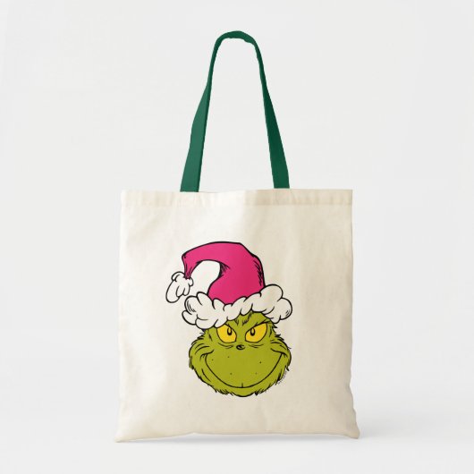 Grinch in roze kerstmuts tote bag (Voorkant)