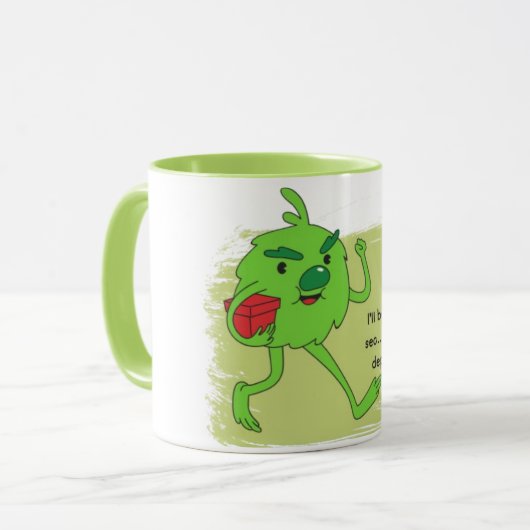 Grinch Inspired Coffee Mok - ideaal voor onheil (Voorkant links)