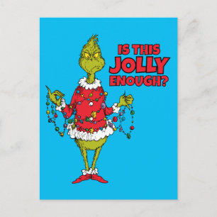Grinch   "Is dit vrolijk genoeg?" Feestdagenkaart