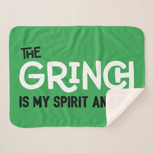 Grinch is mijn Spirit Animal Quote Sherpa Deken (Voorkant (horizontaal))