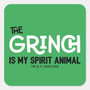 Grinch is mijn Spirit Animal Quote Vierkante Sticker